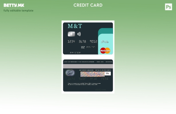 Модерен стил на шаблон за мастер картички на USA M&T Bank